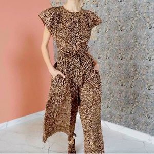 Ulla Johnson Cheetah Print Coralie Jumpsuit-Size 0
